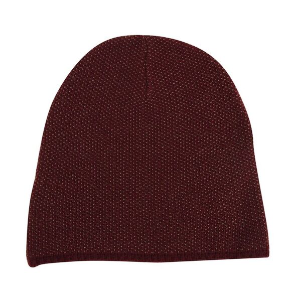 Gucci Unisex Burgundy Wool Cashmere Cotton Large Knit Beanie Hat With Logo - Picture 3 of 6